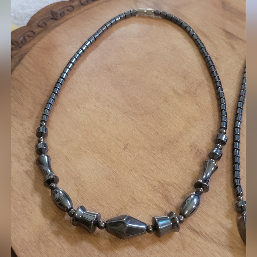Handmade Hematite Beaded Necklace
